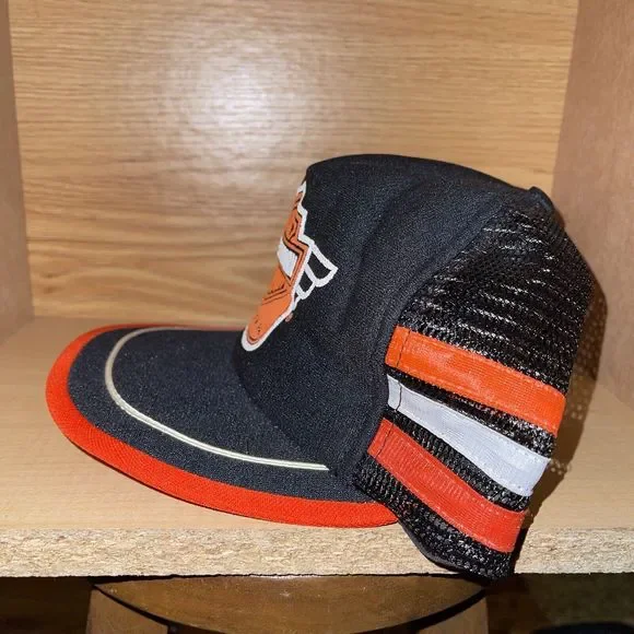 Vintage Harley Davidson Museum Snapback Trucker Hat 3 Three Stripes USA York PA - Picture 4 of 12